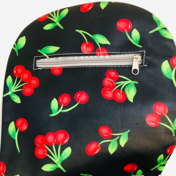 Large Rolling Shopping Tote Bag on Wheels Cherry Theme - Picture 8 of 14